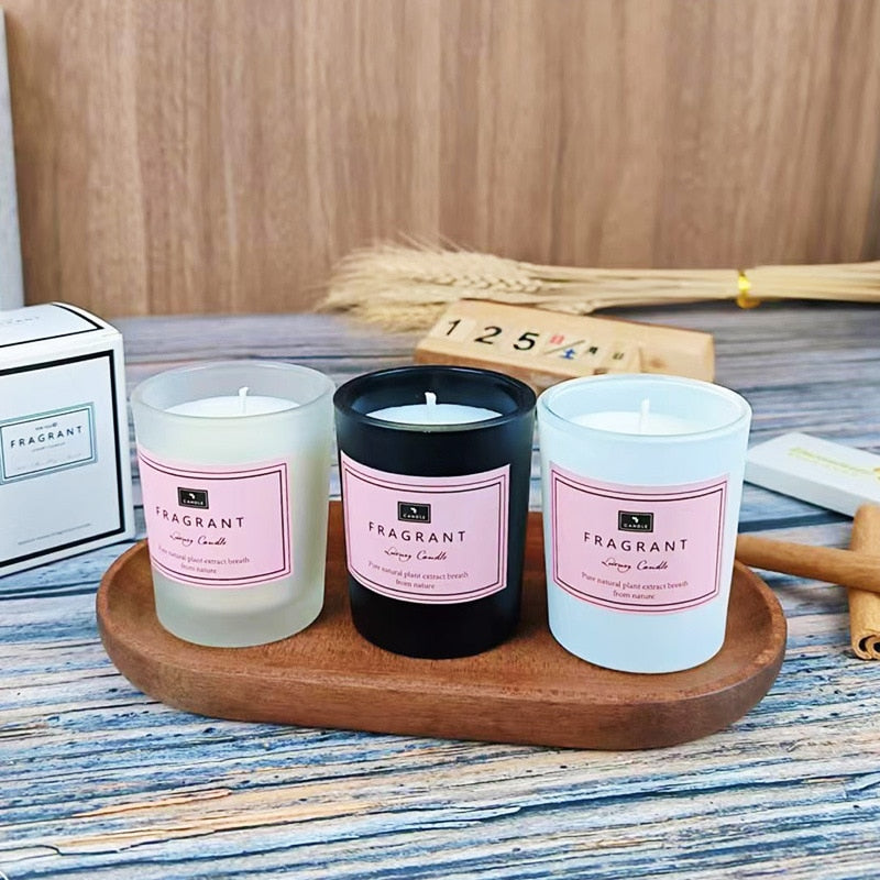 Tranquil Essence Glass Aromatherapy Candle Set