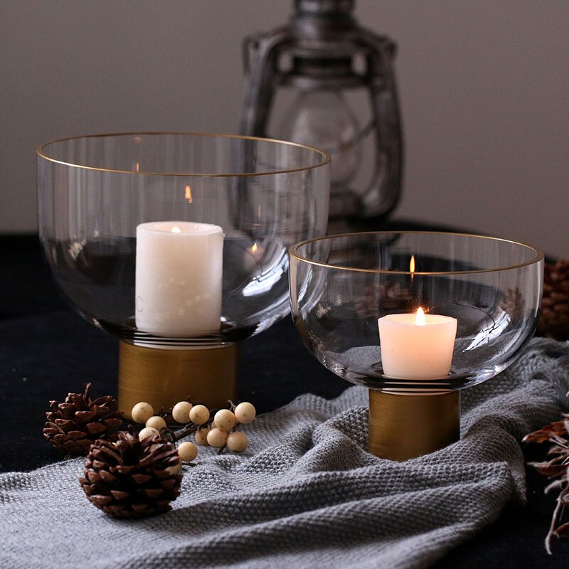 Nordic Elegance Glass Candle Holder