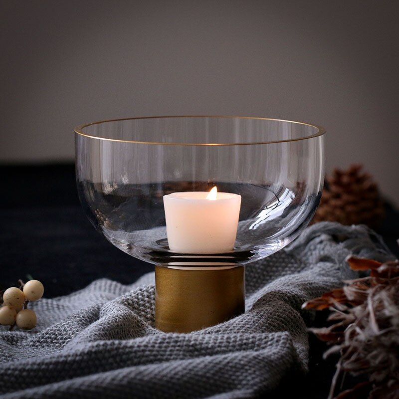 Nordic Elegance Glass Candle Holder