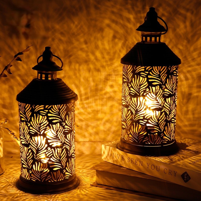 Luminous Metal Lantern Duo