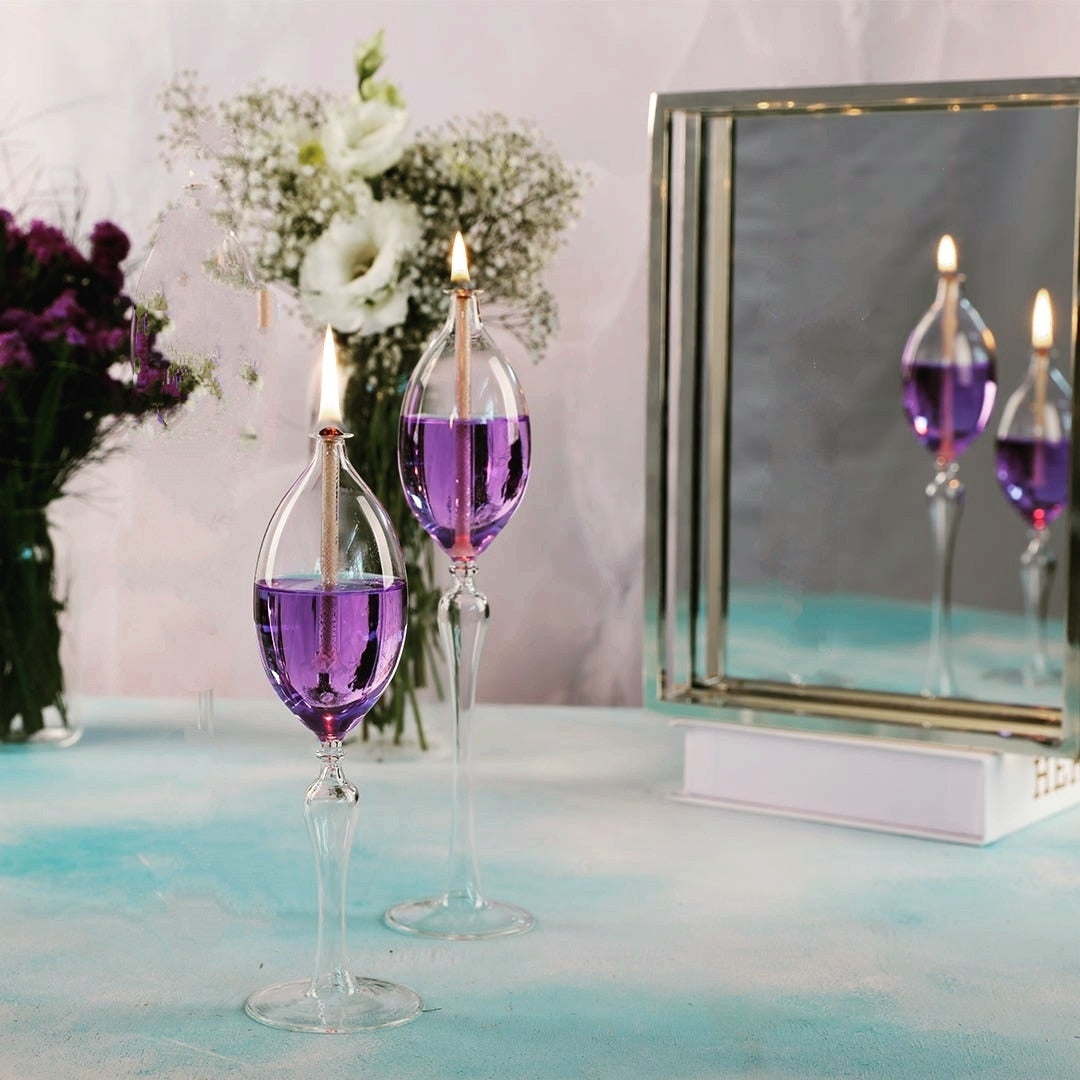 Elegant Radiance Glass Oil Lamp